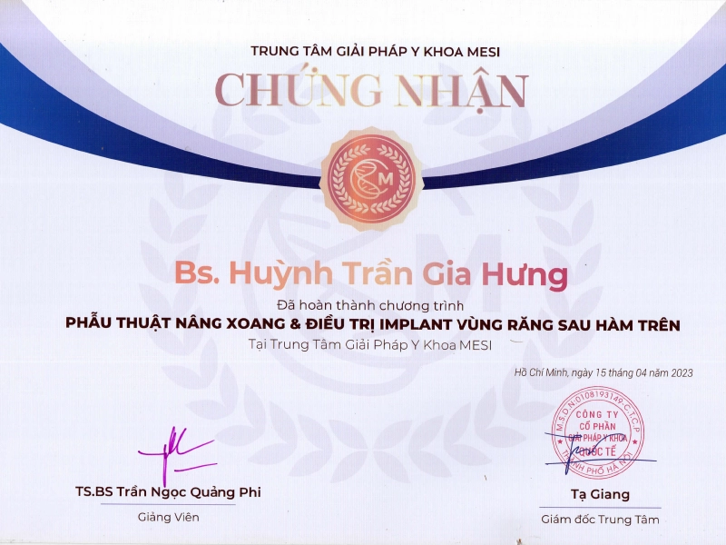 Chứng nhận Implant